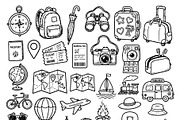 Set of travel outline doodle signs, a Transportation Illustration by Voodz_shop (Thumbnail 3 of 3)