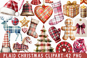 Plaid Christmas Clipart, an Illustration by Libby Wishes (Thumbnail 1 of 7)