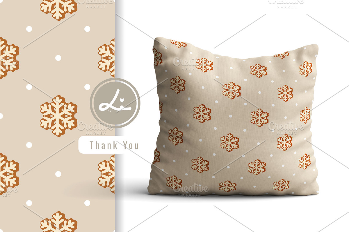 Elegant snowflake seamless pattern, a Pattern Graphic by lindoet23 (Photo 3 of 3)
