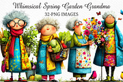 Whimsical Spring Garden Grandma Png, an Illustration by Craft Nest (Thumbnail 1 of 8)