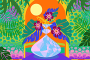 Tropical Bungalow Moon Light  Doorwa, a Background Graphic by Sharon Schwalbe (Thumbnail 1 of 2)