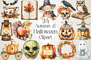 Vintage Autumn & Halloween Clipart, an Illustration by DreamPrint404 (Thumbnail 1 of 4)