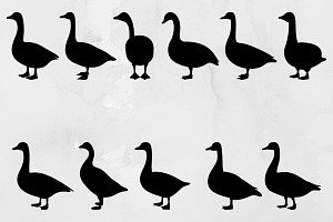 Goose Silhouette SVG, an Animal Illustration by newminddesign
