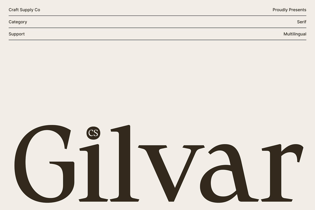 CS Gilvar – Classic Serif Font, a Serif Font by Craft Supply Co. (Photo 1 of 8)