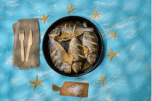 Freshly prepared dorado fish, a Food & Drink Photo by darksoul72