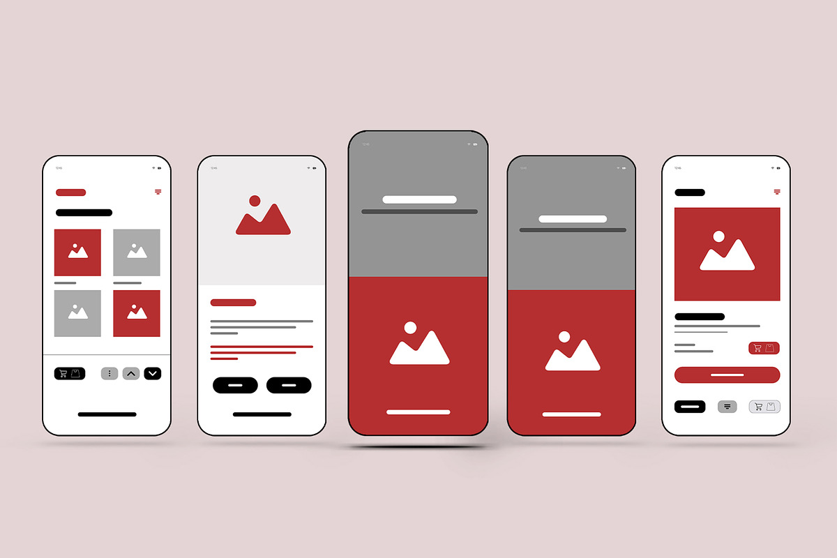 Mobile App Wireframe Template, a Wireframe Template by MightyDesign (Photo 1 of 8)