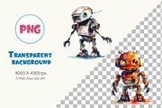 Cute Watercolor Robots. TShirt, an Animal Illustration by KENO Mascots (Thumbnail 3 of 8)
