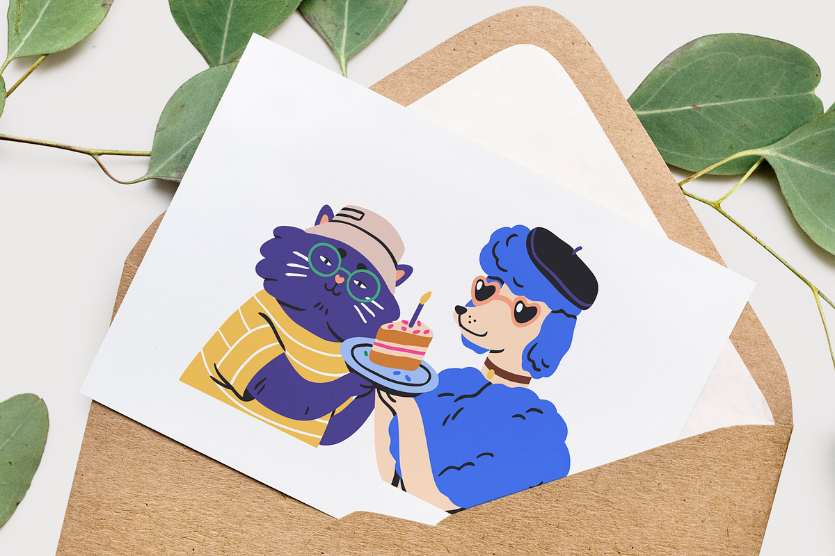 Funny animals at birthday party set, an Animal Illustration by Good Studio (Photo 6 of 7)