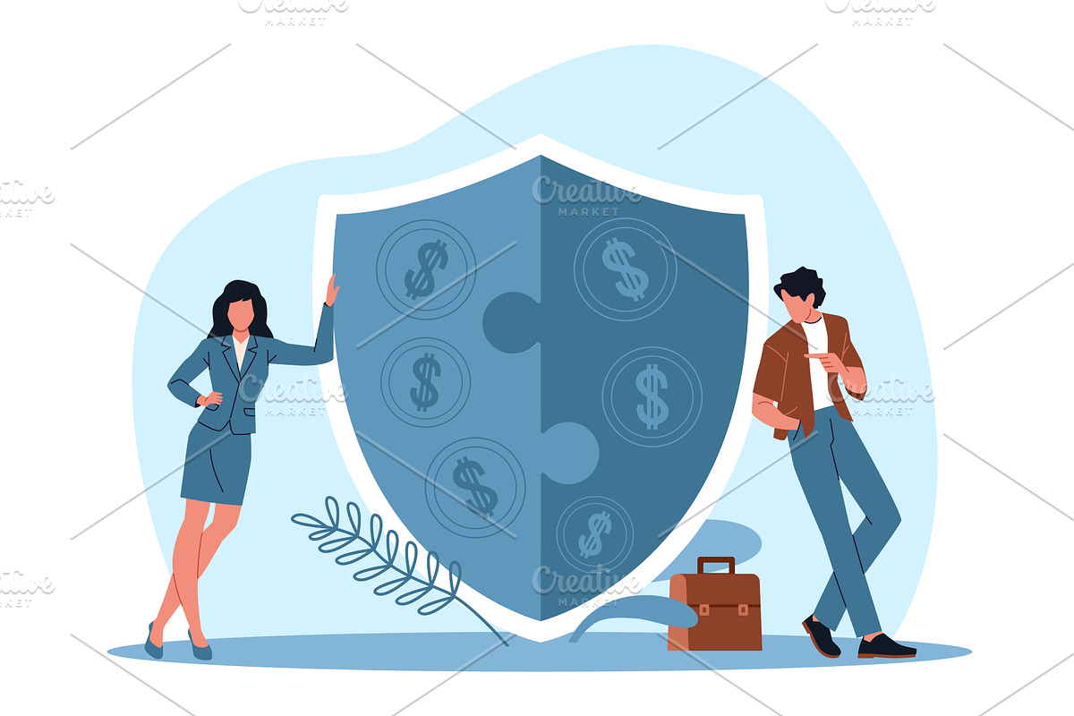 Joint liability insurance of, a Person Illustration by YummyBuum