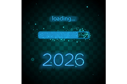 Neon progress bar new year