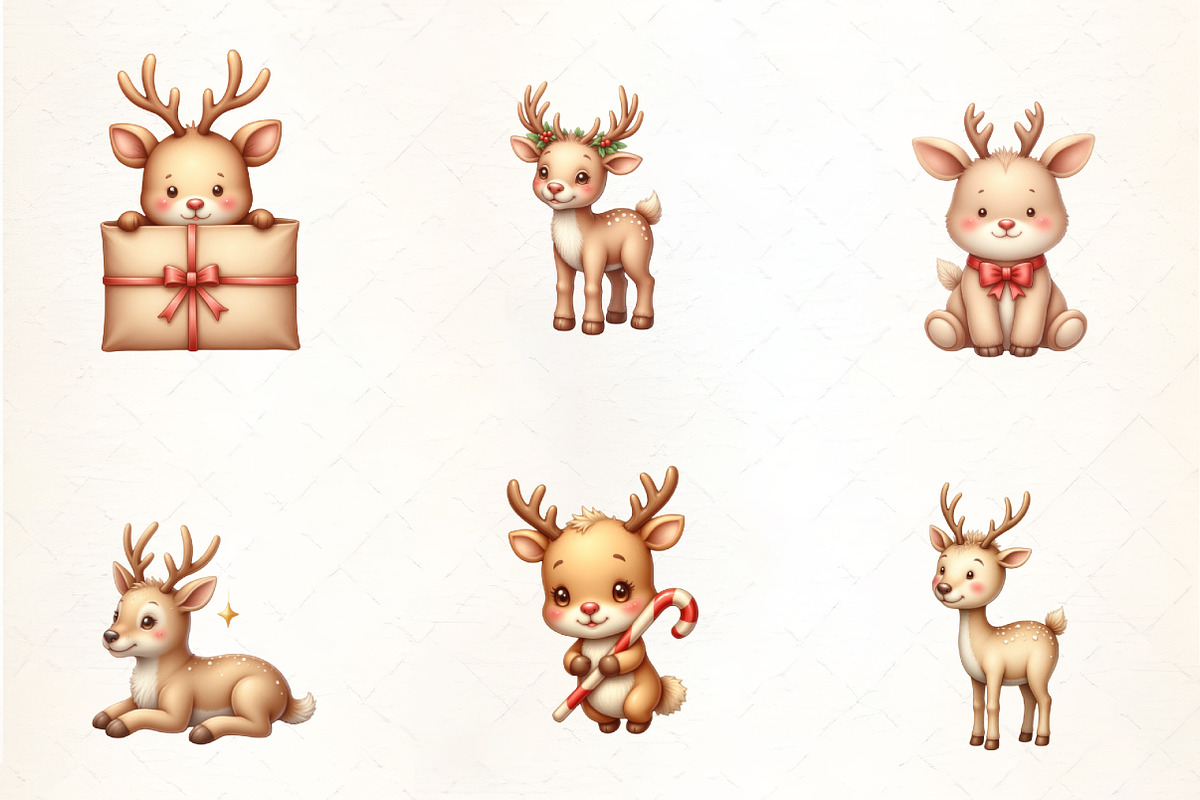 Cute Baby Reindeer Clipart, an Illustration by CrexoraLab (Photo 3 of 5)