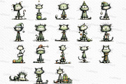Whimsical Christmas Cats Clipart, an Illustration by Craft Nest (Thumbnail 4 of 6)