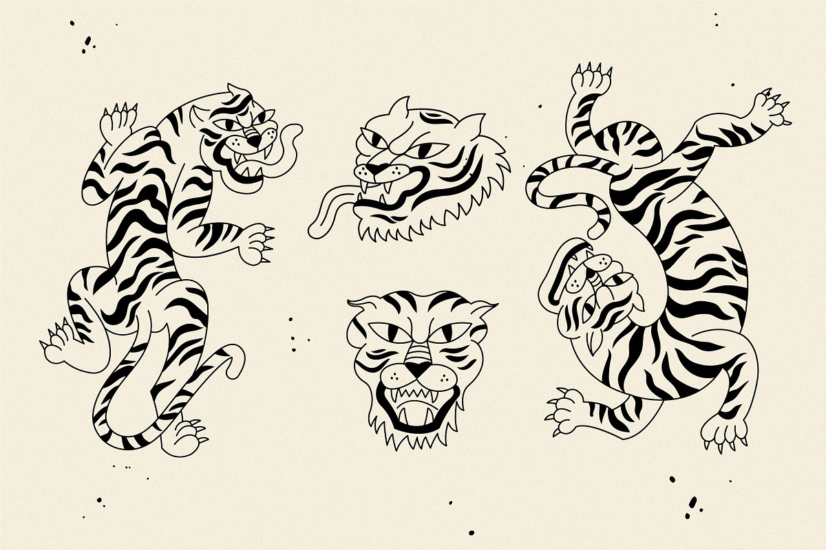 Tigers collection, an Animal Illustration by oxygen_8 (Photo 4 of 6)