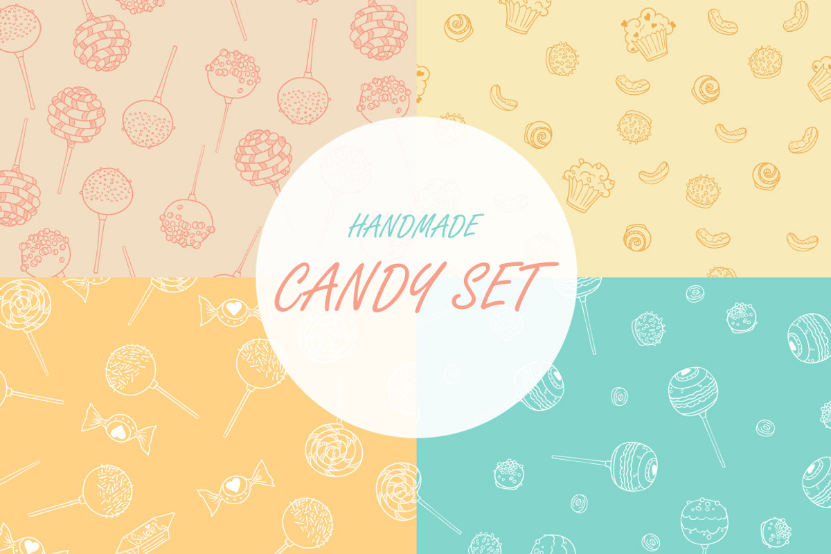 Candy Hand Drawn Seamless Patterns