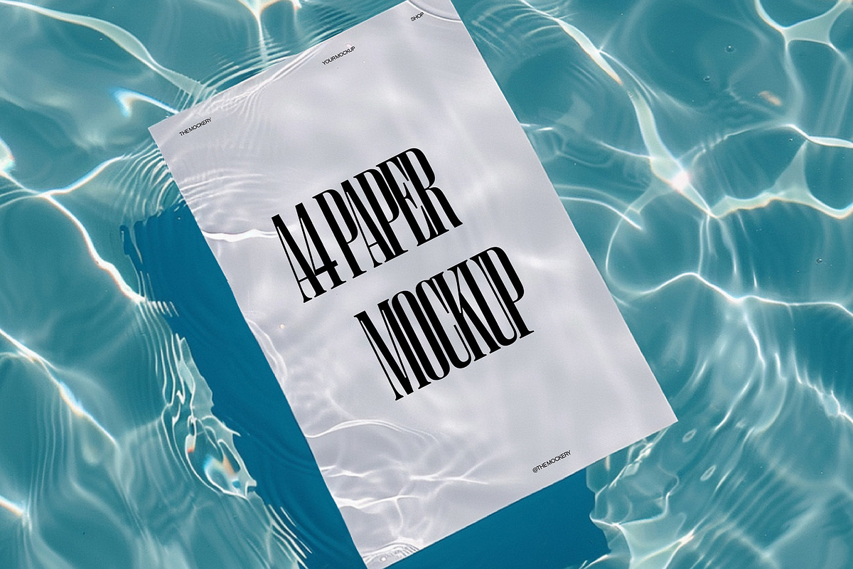 A4 Paper Mockup Pool PSD, a Mockup by TheMockeryShop (Photo 1 of 2)