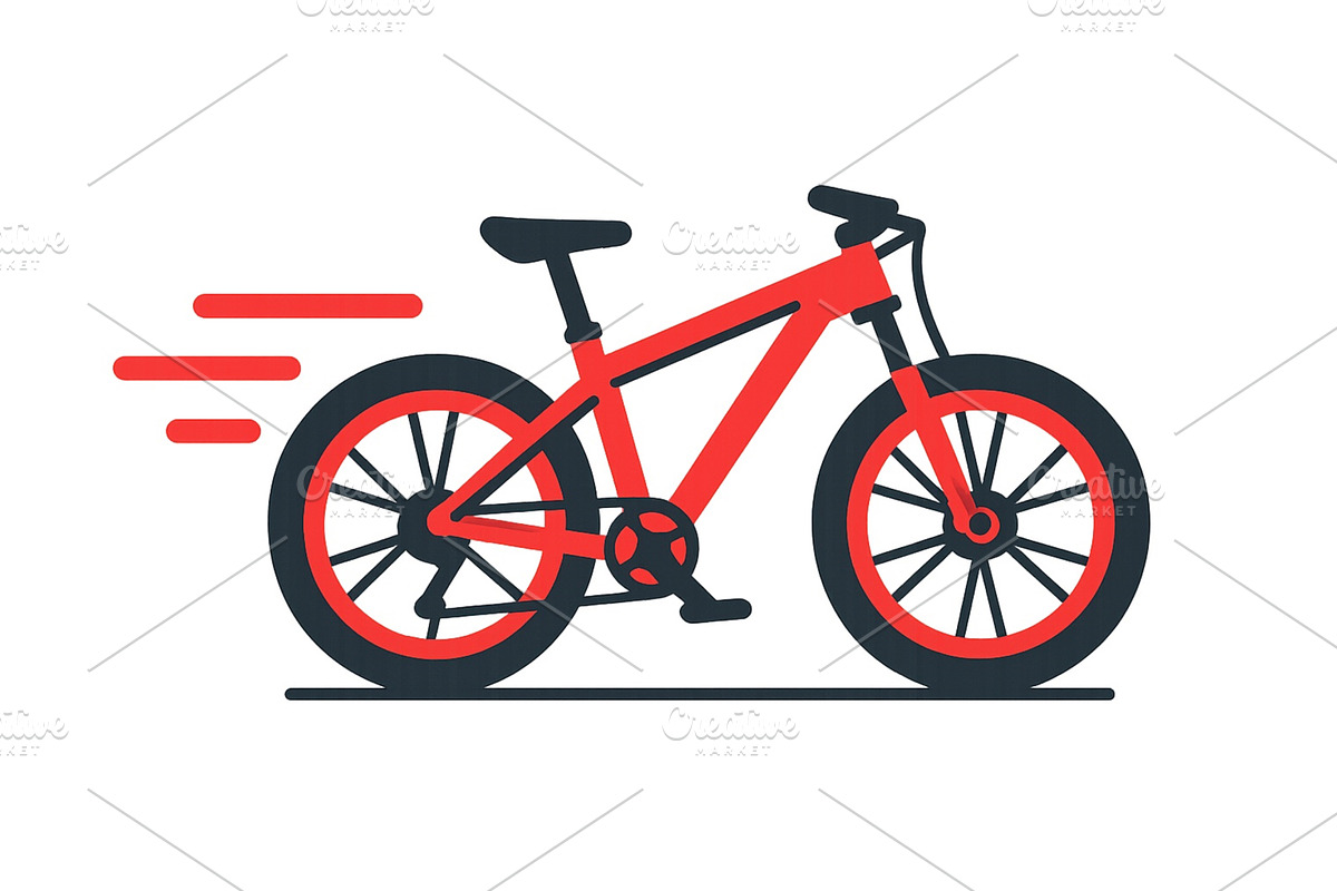 Stylish red bicycle in motion with, a Sport Illustration by ZinetroN