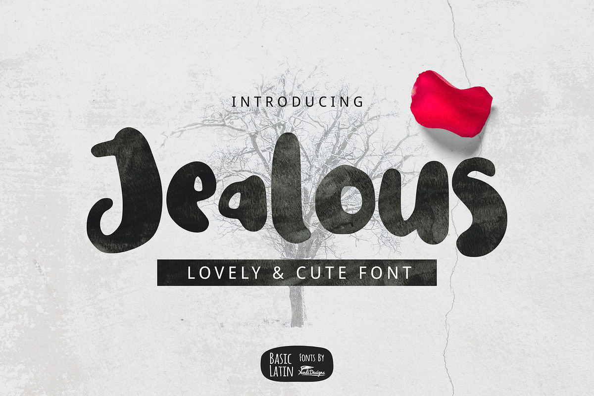 Jealous Cute Font, a Sans Serif Font by YandiDesigns (Photo 1 of 3)