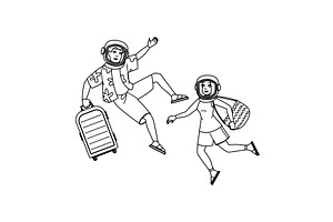 astronaut space tourism vector, a Person Illustration by pikepicture