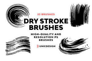 53 Dry Stroke Photoshop Brushes