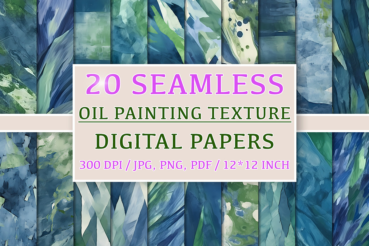 20 Seamless Oil Painting Patterns, a Pattern Graphic by Nordic Design (Photo 1 of 9)