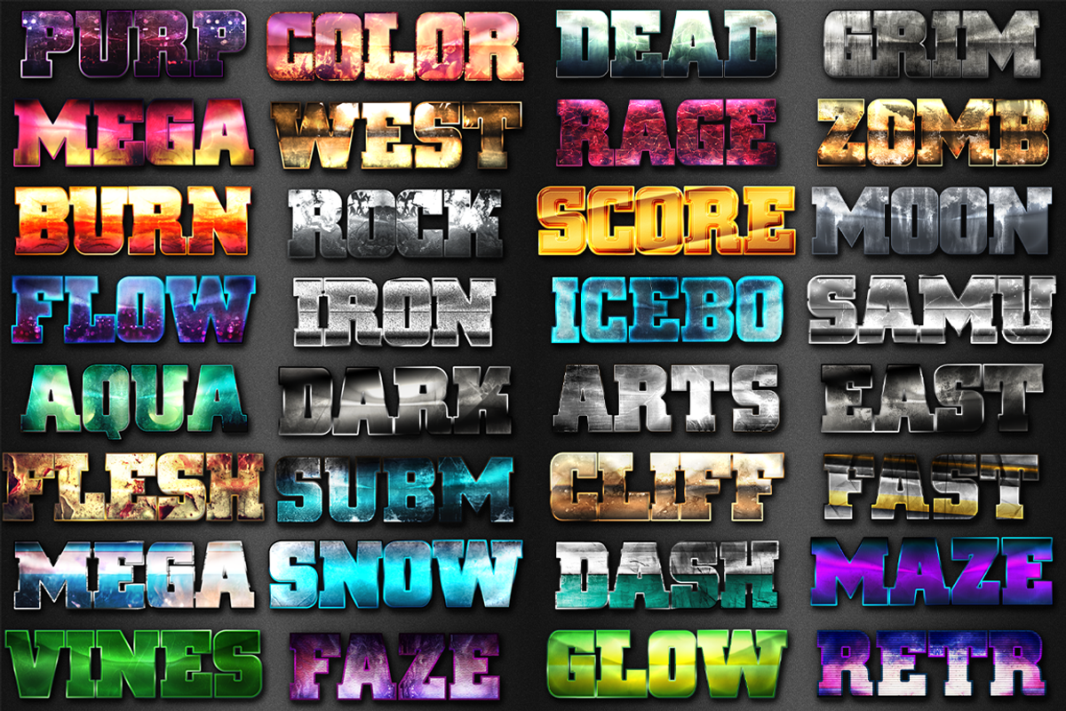 32 Game Layer Styles Bundle 2, a Layer Style Add-On by DesignFathoms