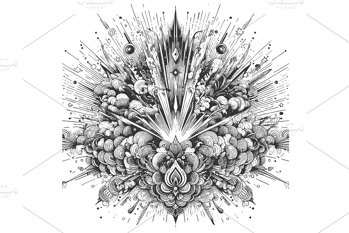 Explosion with Smoke and Debris, an Illustration by AlexArt