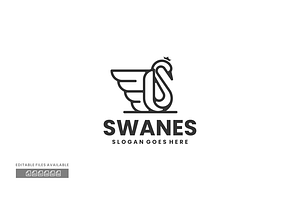 Swan Line Art Logo, a Branding & Logo Template by ivan_artnivora