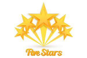 Rating Gold Stars Icon Set