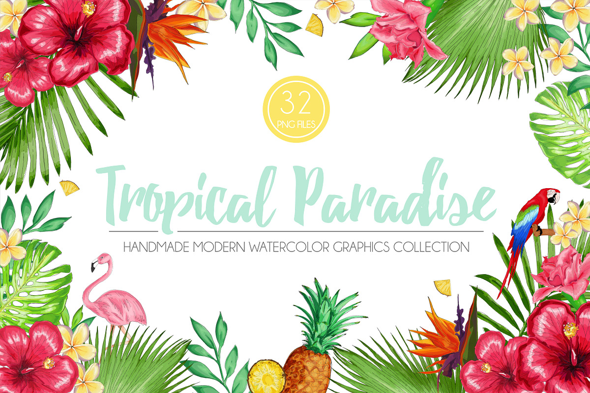 Tropical Paradise Graphic Set, an Illustration by Ink + Eye (Photo 1 of 5)