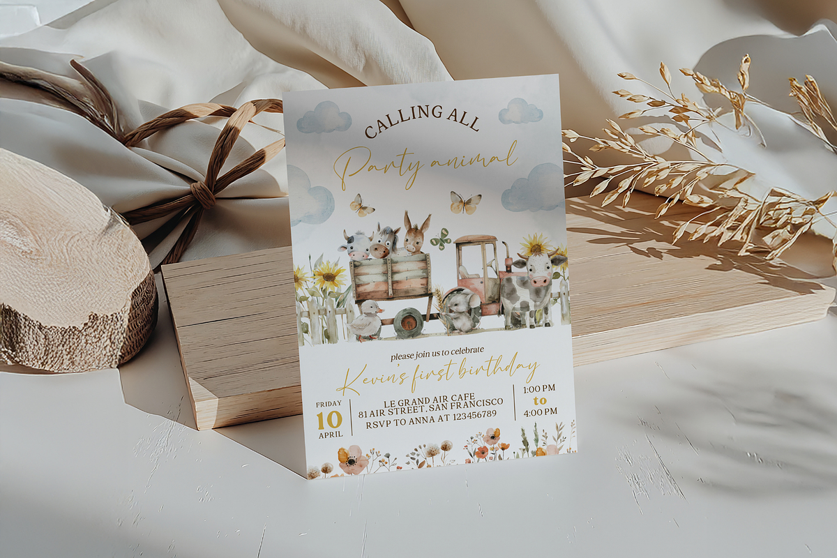 Down On The Farm Birthday Invitation, an Invitation Template by Digital_Mind (Photo 3 of 3)