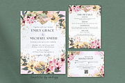 Greenery Pink Floral Wedding Suite, an Invitation Template by Elegant_Studio44 (Thumbnail 1 of 4)