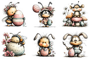 Quirky Easter Bee Clipart, an Illustration by Sublimation Artist (Thumbnail 6 of 7)