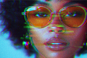 RGB Pixel Glitch Photo Effect, a Brushes & More by studiogstock