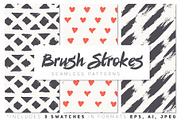 Brush Strokes Seamless Patterns, a Pattern Graphic by Curly_Pat (Thumbnail 1 of 5)