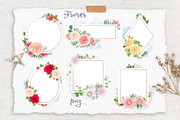 Watercolor Flowers clipart big set, a Decorative Illustration by Yuliya Art (Thumbnail 8 of 16)