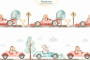 Racing Cars Watercolor Collection