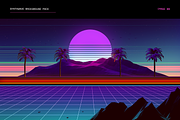Synthwave Retrowave Background Pack, a Templates & Theme by dennybusyet (Thumbnail 9 of 14)