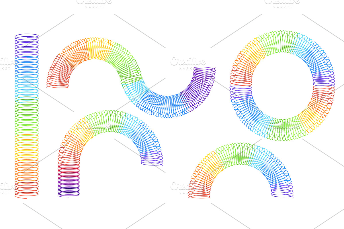Rainbow spring toy. Children spiral, an Illustration by Stock-Smart-Start