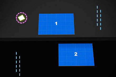Neon Business Cards Mockup
