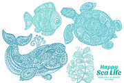 Happy SEA Life, a Pattern Graphic by ekaart (Thumbnail 5 of 5)