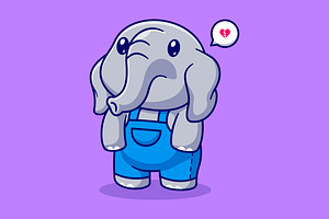 Cute Sad Elephant Cartoon, an Animal Illustration by Catalyst Labs