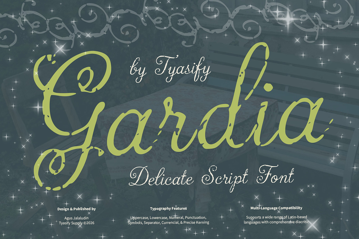Gardia: Delicate Vintage Script Font, a Script Font by Tyasify (Photo 1 of 7)
