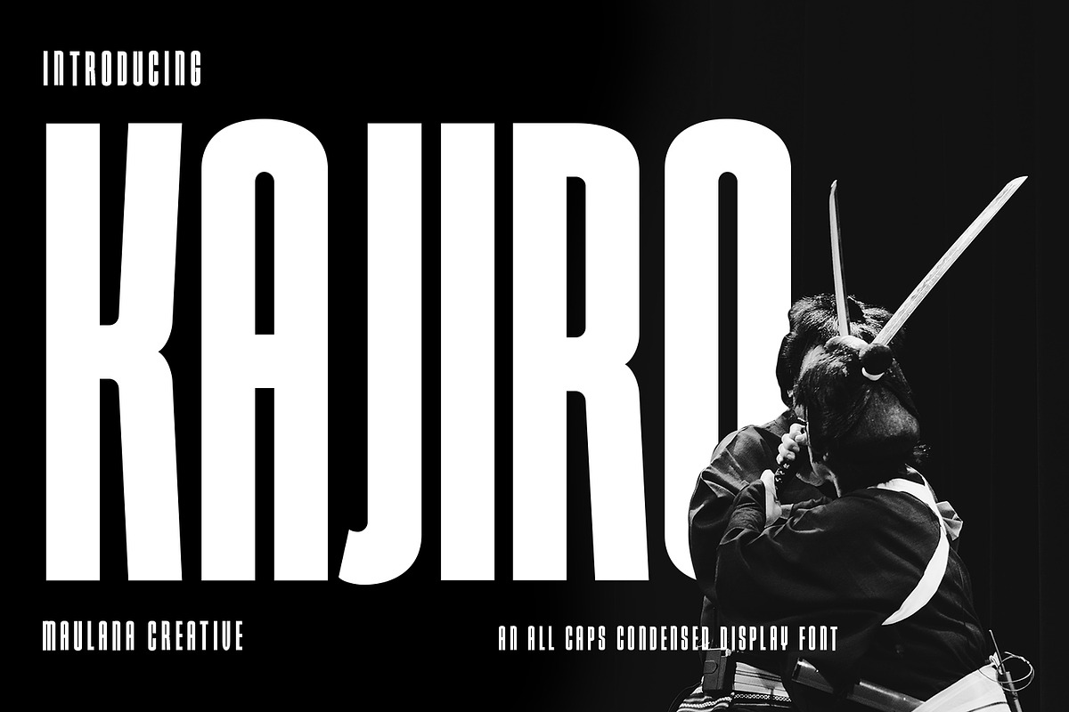 Kajiro Sans Condensed Display Font, a Sans Serif Font by Maulana Creative (Photo 1 of 10)