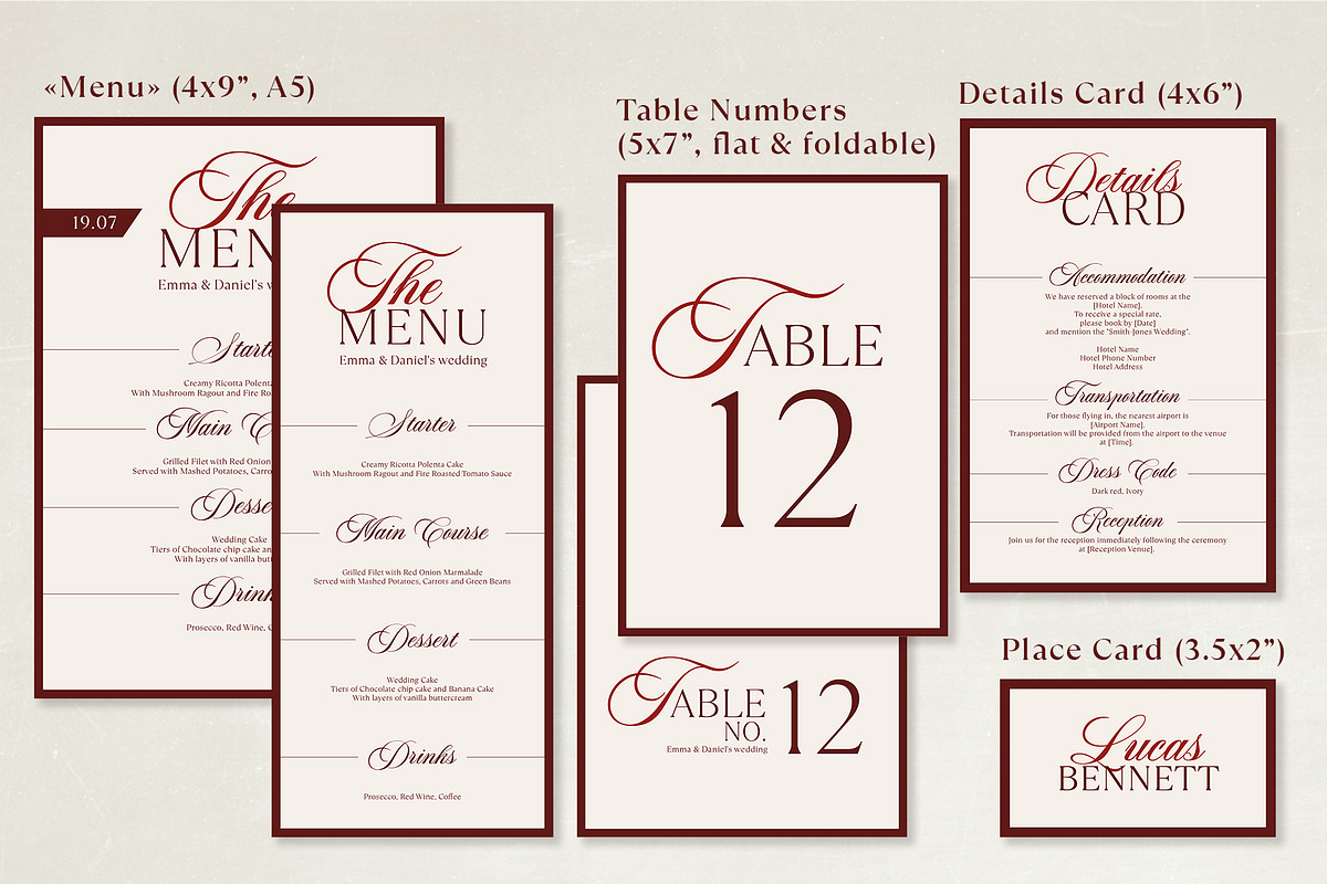 The Red Wedding Invitation Templates preview 3
