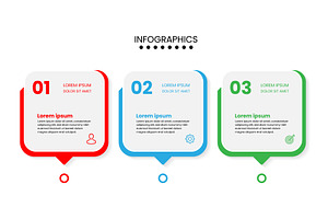 Modern infographic 3 steps template, a Presentation Template by Walldecorated