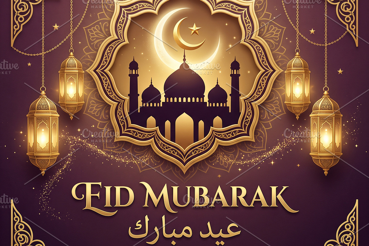 Gold Eid Mubarak Card, a Holiday Photo by microtasker (Photo 1 of 2)