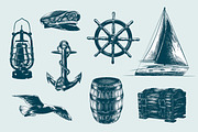 Nautical hand drawn sketches, an Illustration by Akimo Mia (Thumbnail 2 of 6)