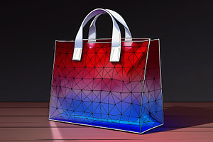 Red and Blue Geometric Tote Bag on W, a Beauty & Fashion Photo by Stock Shape