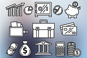 Finance Set Outlined & Colored, an Outline Icon by DeniseUytiepo (Thumbnail 5 of 5)
