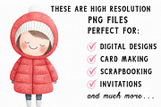 Cute Christmas and Little Girl Clipa, an Illustration by Libby Wishes (Thumbnail 5 of 7)
